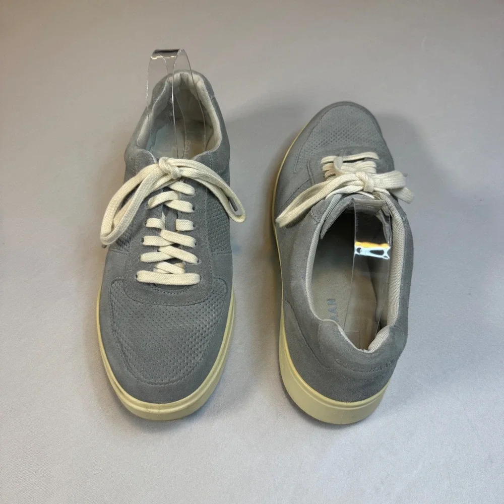 Cole Haan Grand Pro Rally Court Men's 10M Gray Suede Casual Sneakers Shoes EUC